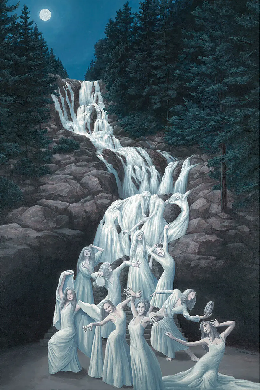 Las obras de este artista combinan arte e ilusiones ópticas