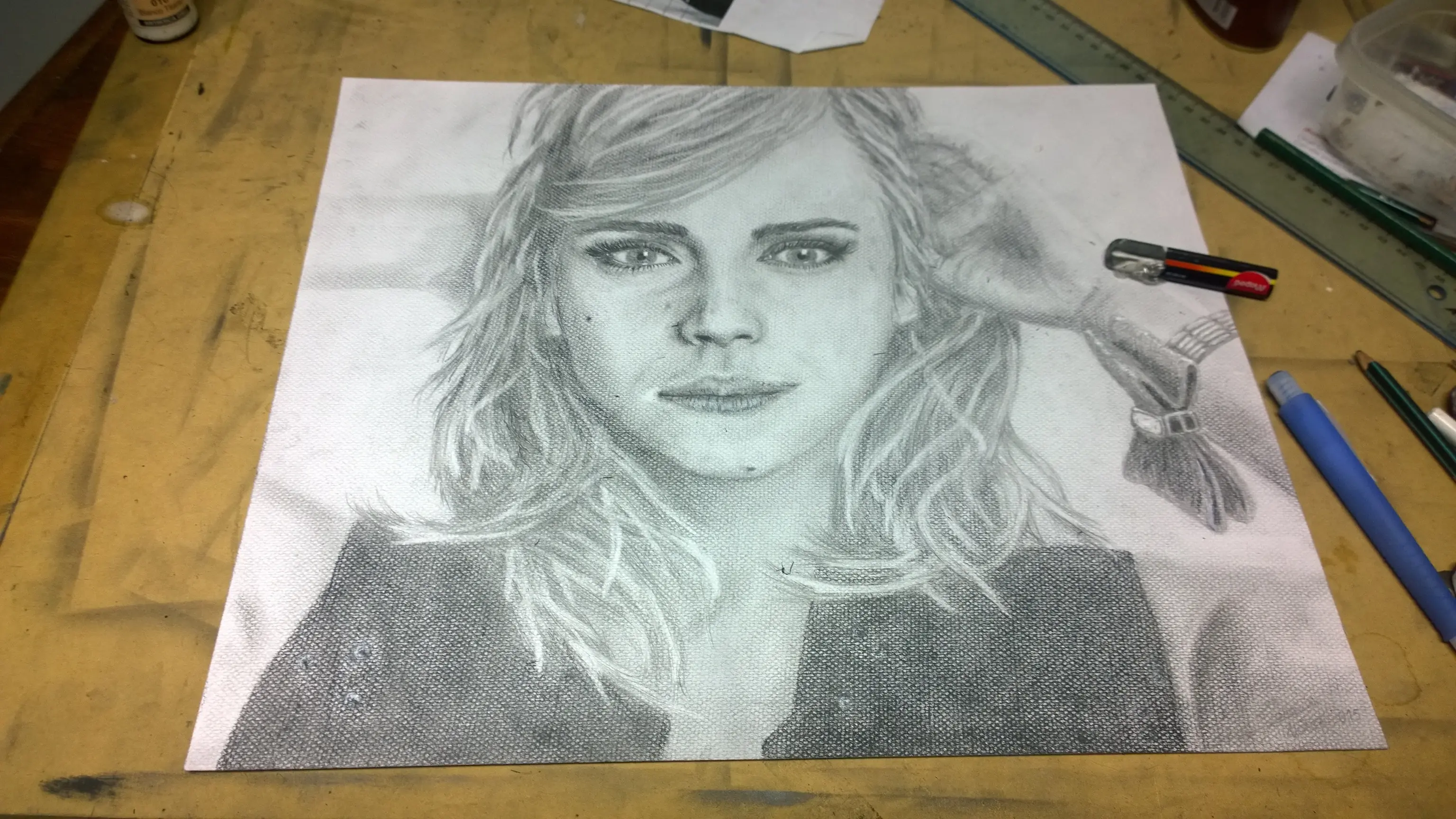 Retrato a lapiz de Emma Watson