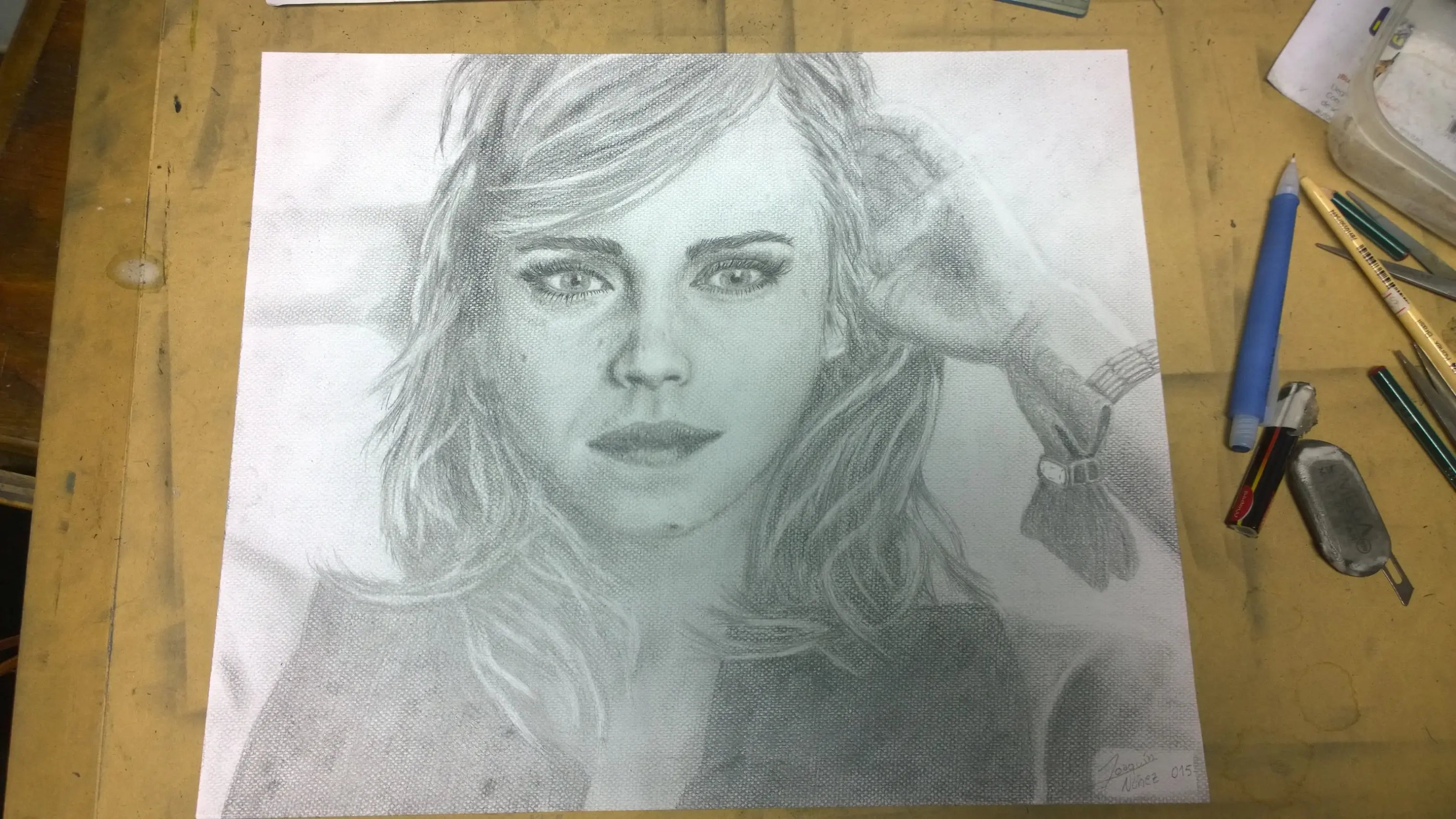 Retrato a lapiz de Emma Watson