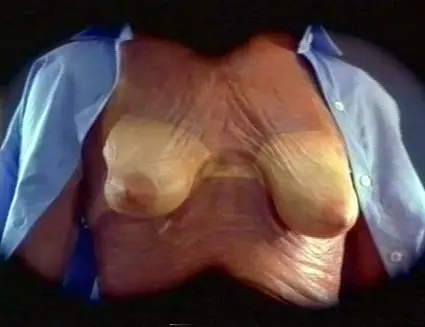 Se le ve un pezón en el video