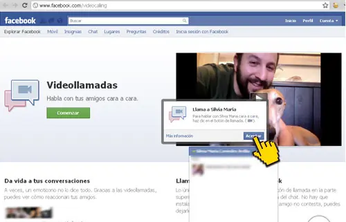 VideoLLamada en afcebook