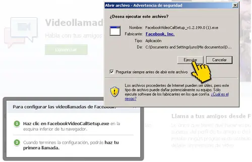 VideoLLamada en afcebook