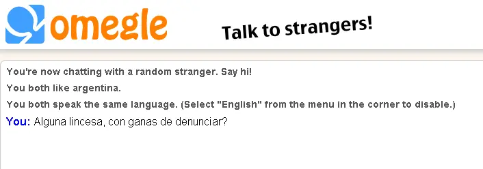 Taringuero en Omegle en busca de lincesas