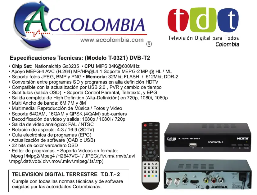 TDT Cali Precio Decodificador donde lo compro DVB-T2