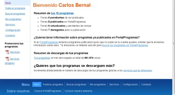 Mas de medio millon de descargas de mis portables