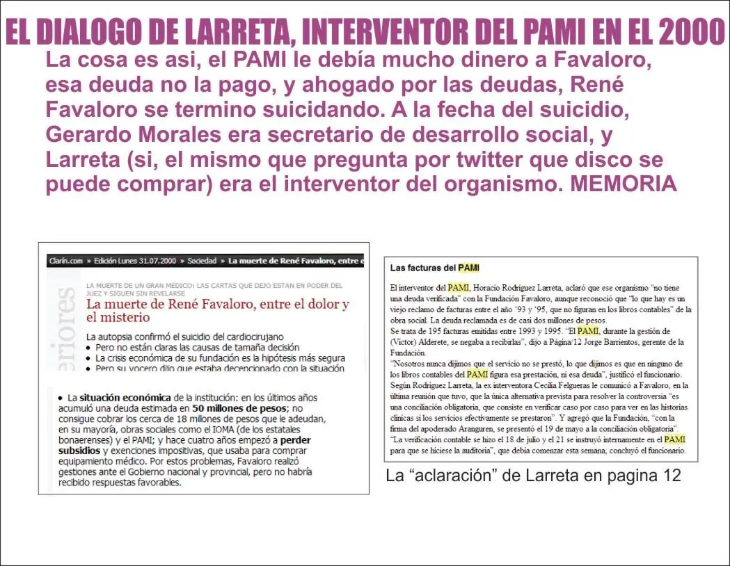 Cuando por culpa de Larreta se mato Favaloro