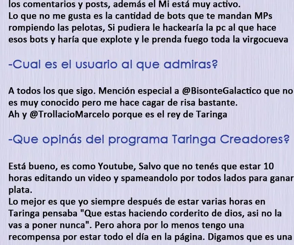 Entrevistas a usuarios de Taringa! - Parte 7 DidierDrogbaa