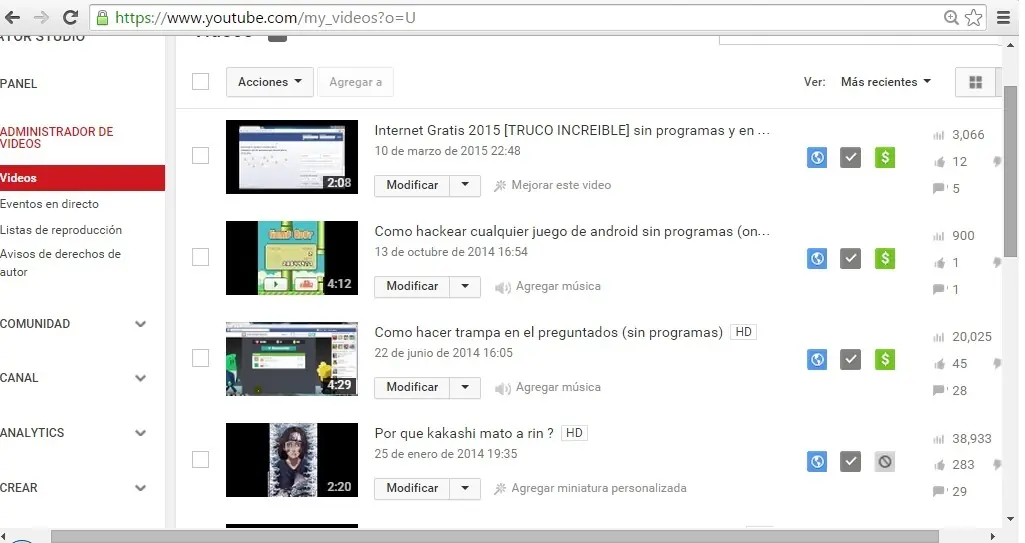 Me cansé! La posta de lo que se gana en youtube.