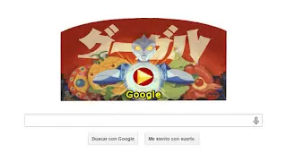 el logo de google por el 114.º cumpleaños de Eiji Tsuburaya