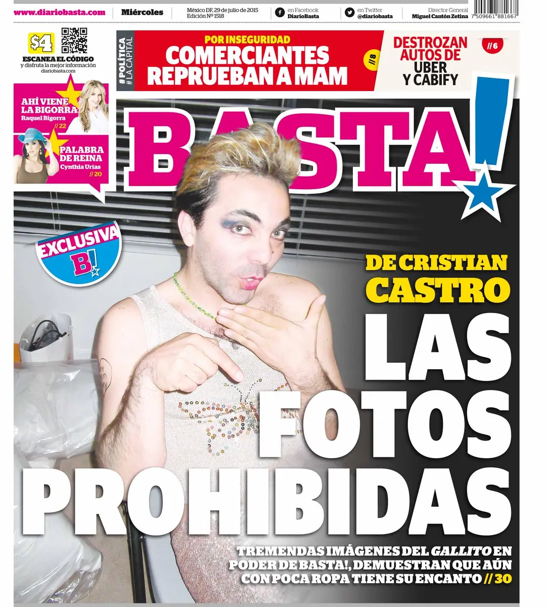 Se filtraron fotos de Cristian Castro vestido de mujer