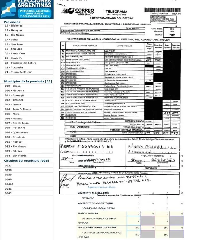 Fui autoridad de mesa, indignado