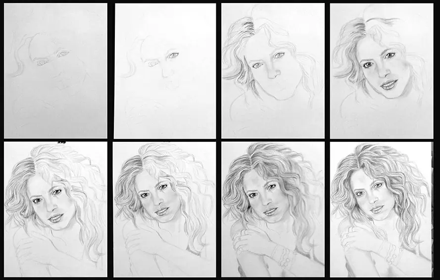 Dibujo realista Shakira por Jego