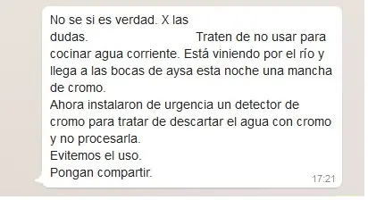 Falso comunicado de AYSA asusta a la gente
