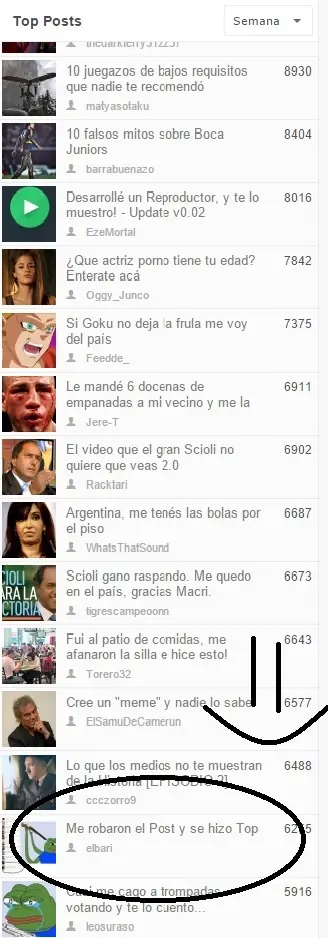 Me robaron el Post y se hizo Top [Edit]