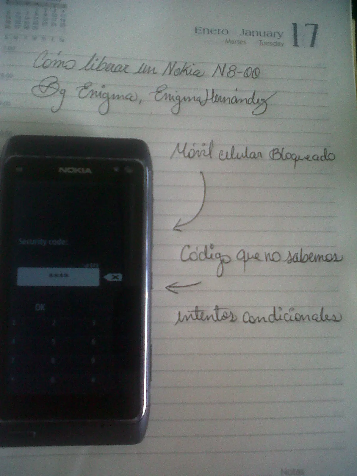 Quitar codigo bloqueo a Nokia N8-00