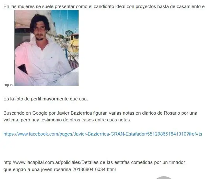 El Gigoló ya había sido escrachado en Taringa