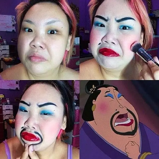 Transformaciones graciosas con maquillaje
