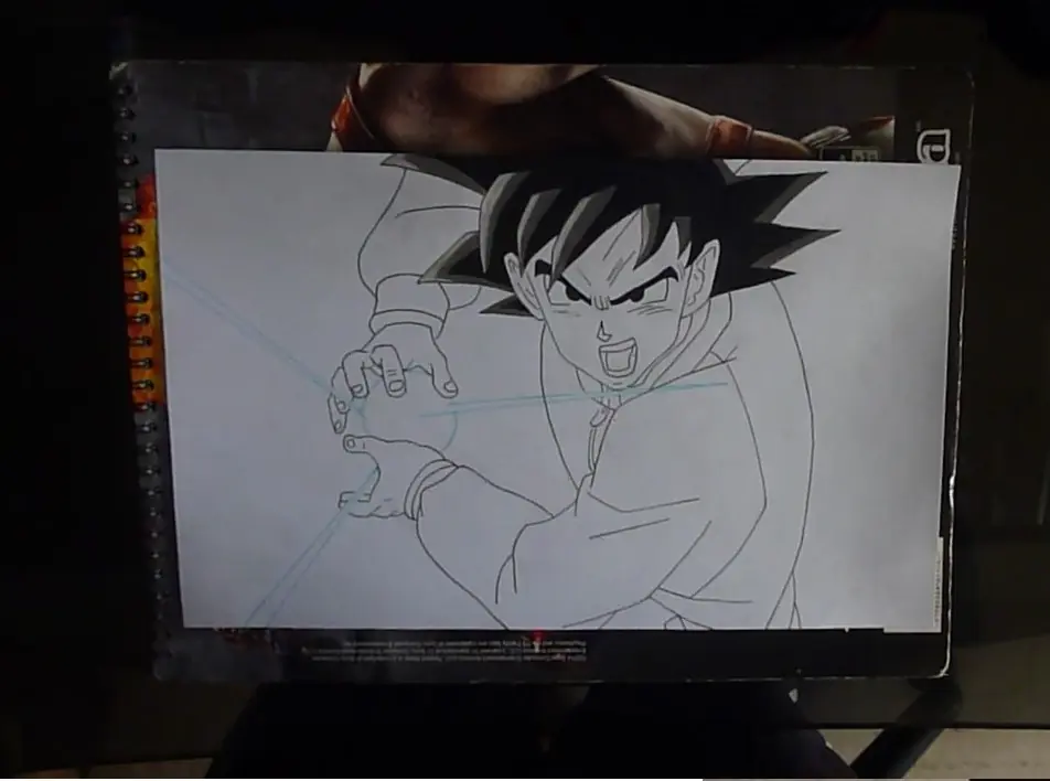 goku haciendo kamehameha