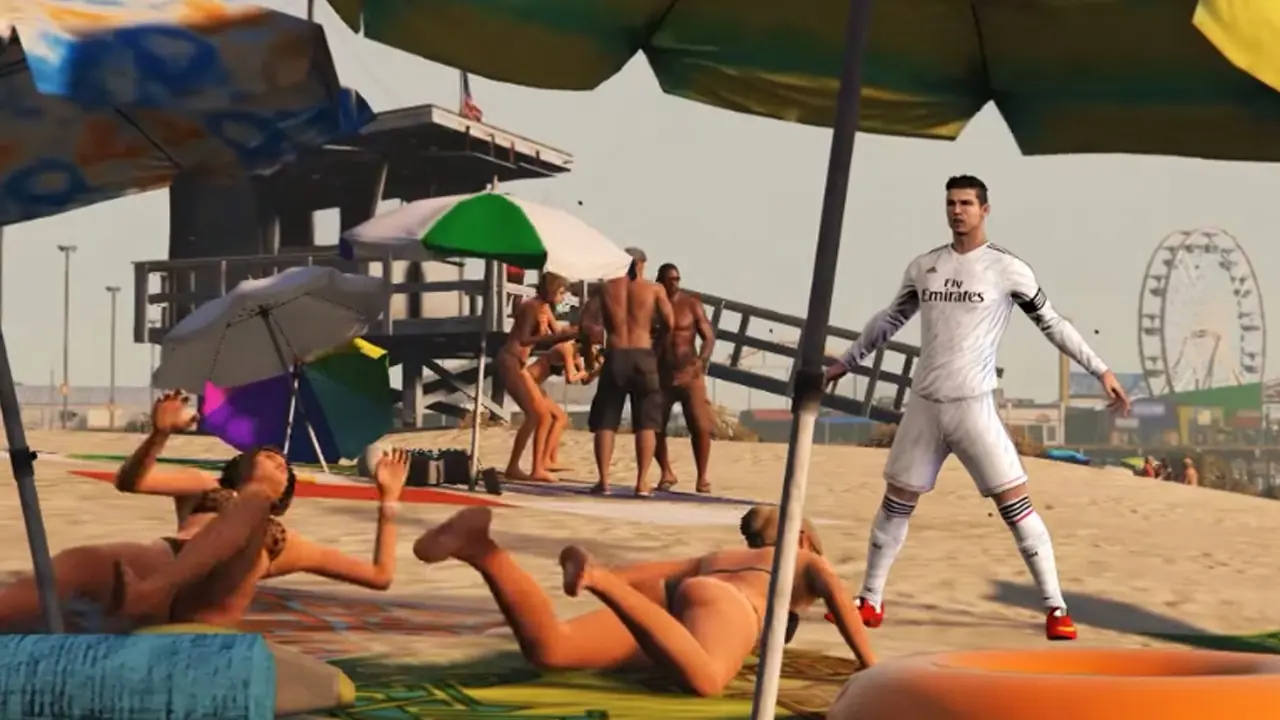 Cristiano Ronaldo la lía por el universo de GTA V