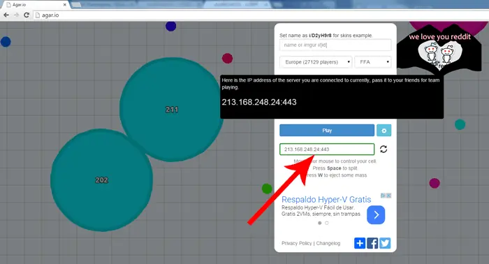 Cómo crear server en Agar.io