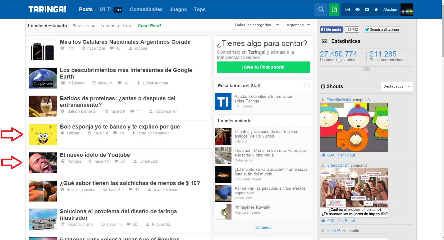 Si se hace top esto me voy a la m..... de taringa