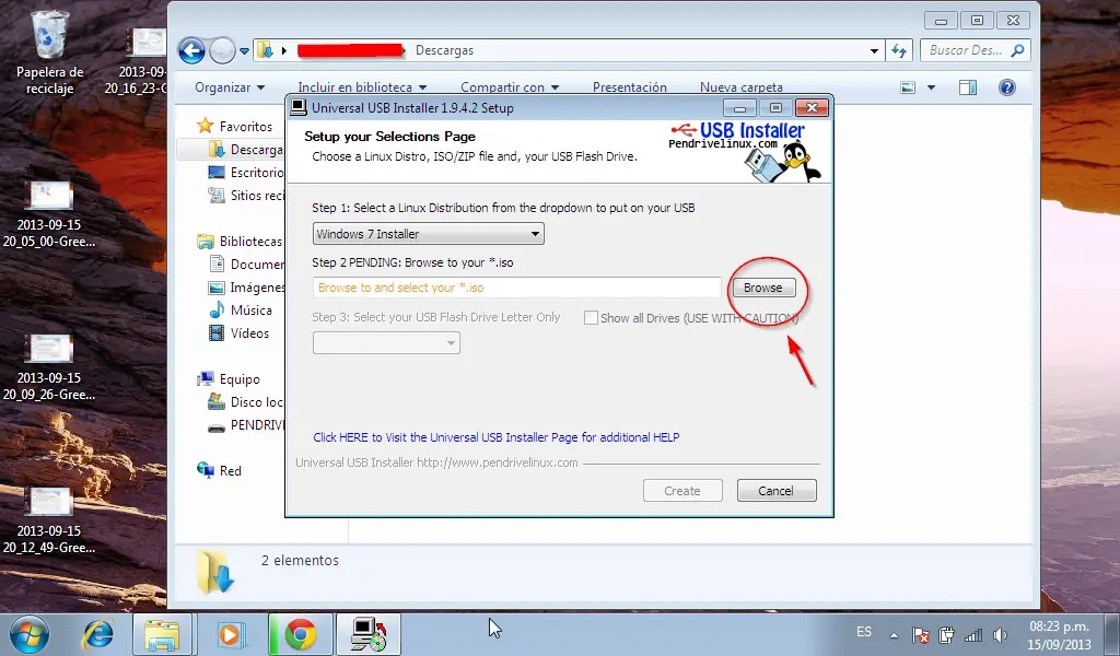 Crear Pendrive booteable Windows 7 (Universal Usb Installer)