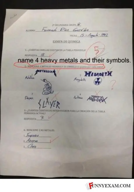 Respuestas irónicas y divertidas en examenes