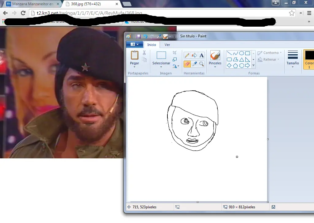 Dibuje al comandante en paint, me salio mal y te lo muestro