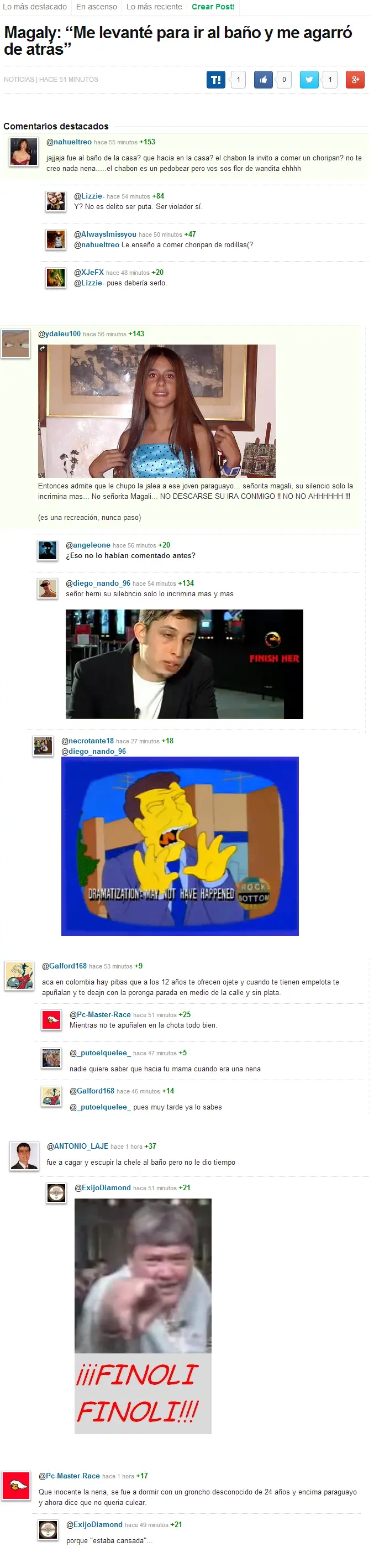 En Taringa están los mejores comentarios y te lo muestro