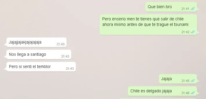 Amigo chileno me hablaba sobre el temblor y justo tiembla!!