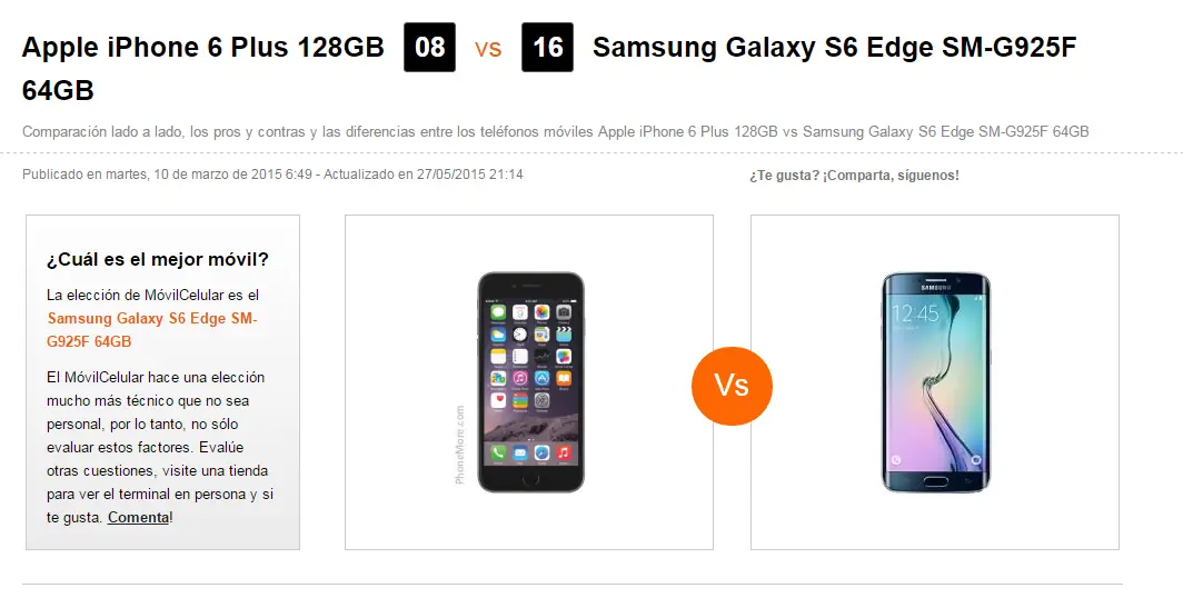 comparar celulares