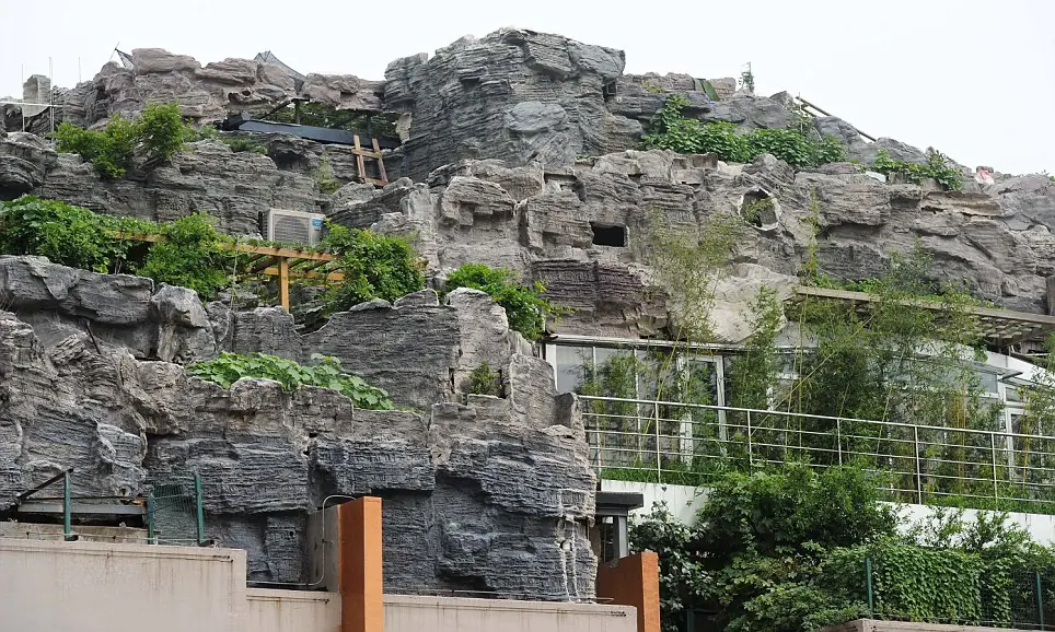 Construyó una montaña en la terraza del piso 26