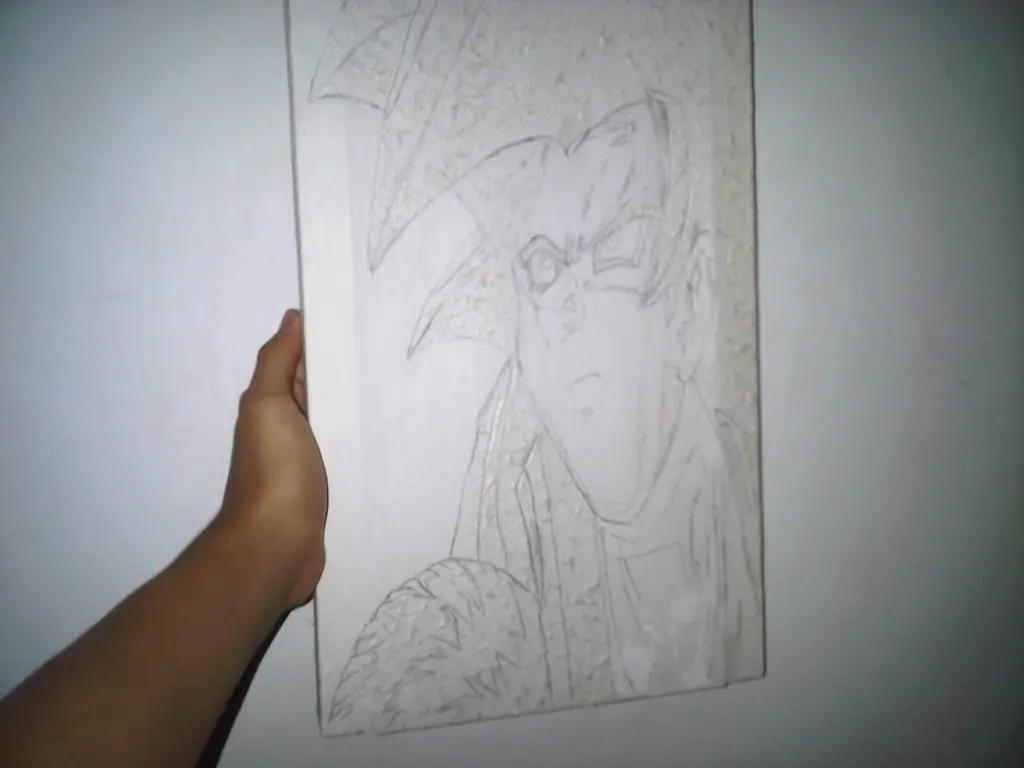 Dibujé a Goku Ssj4 en lienzo y te lo tromues