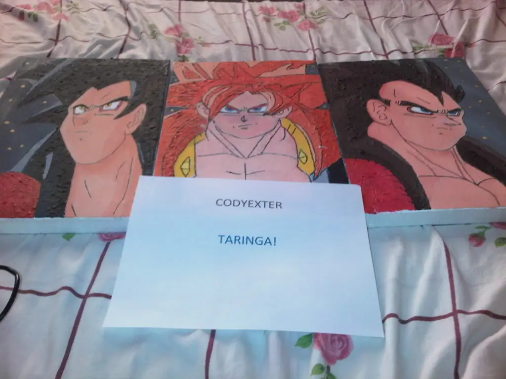 Dibujé a Goku Ssj4 en lienzo y te lo tromues