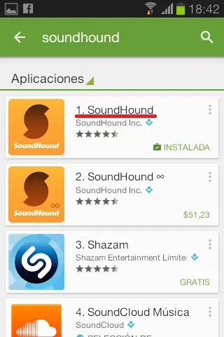 saber nombre de cancion