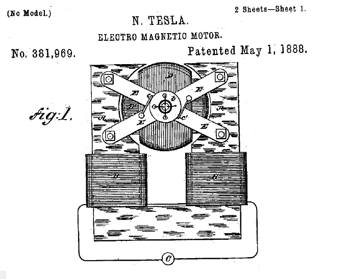 NIKOLA TESLA, patente motor-electromagnetico