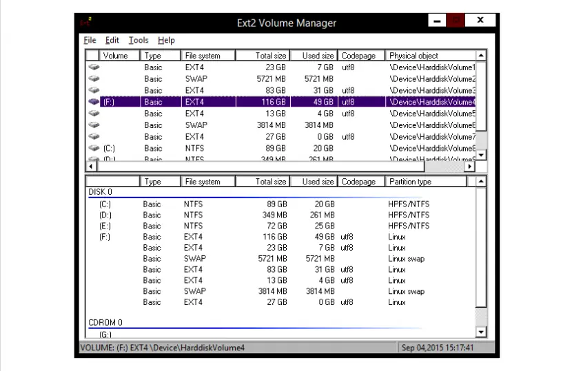 Ext2Fsd, accede a tus particiones Linux desde Windows
