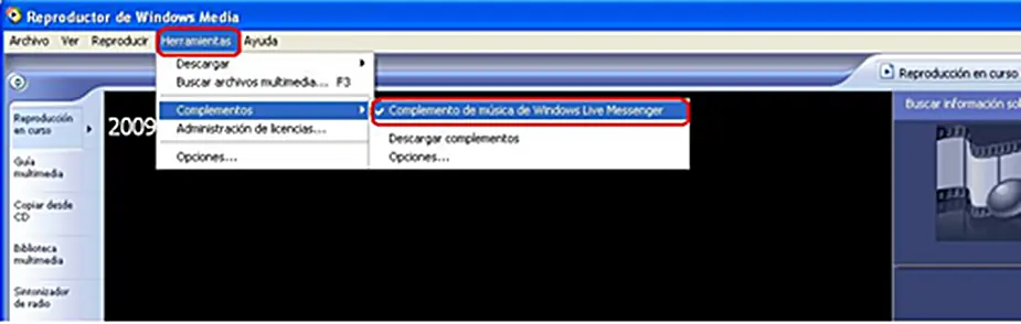Mostrar en MSN la música que escucho con WindowsMedia Player