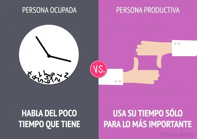 12 Diferencias entre una persona ocupada y una productiva