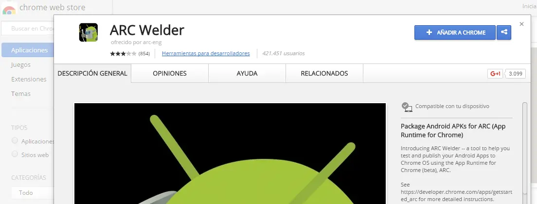 Ejecuta aplicaciones de Android en Google Chrome