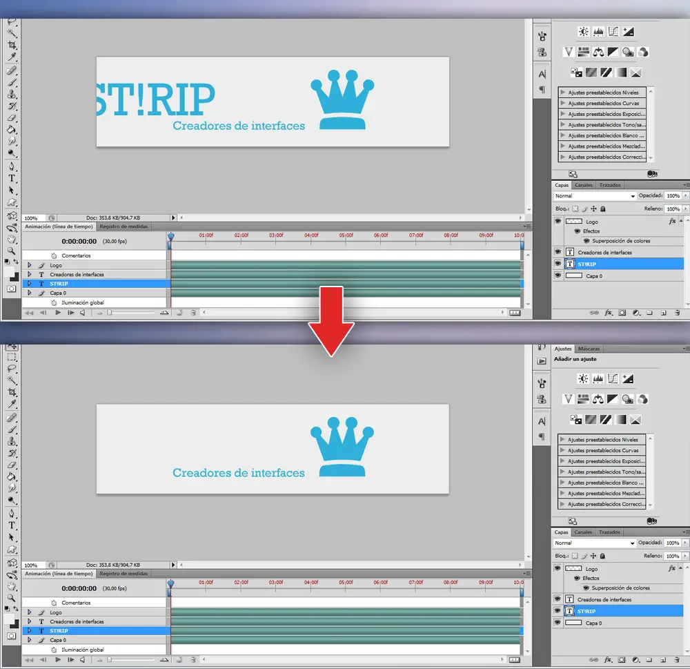 Tutorial - Animación (línea del tiempo) PS!