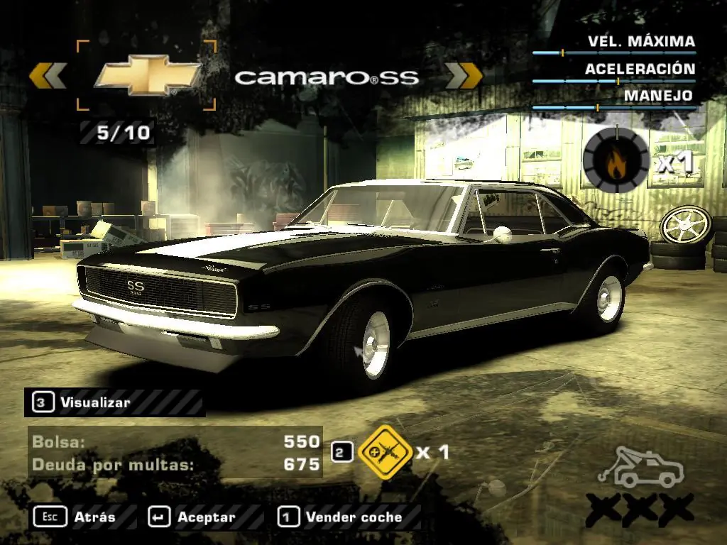 Estos son mis autos (NFS MW obvio) + la minita del juego