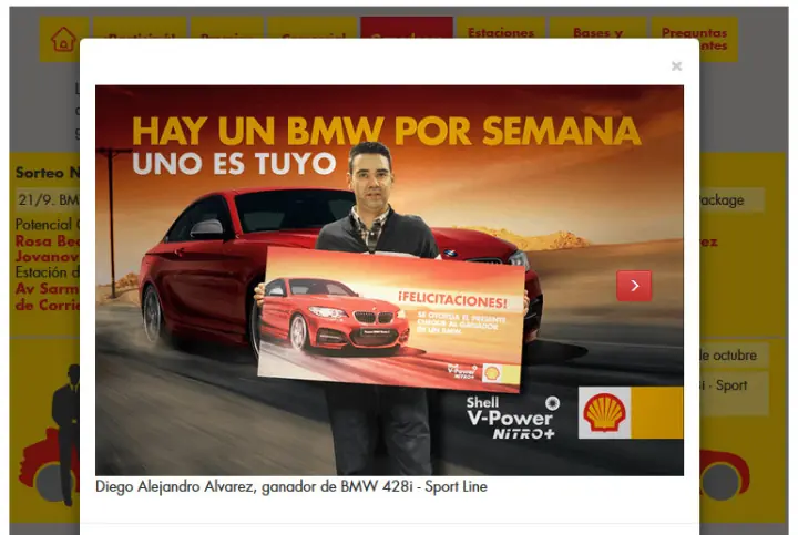 Ganó uno de los BMW de Shell (y lo vende por internet)