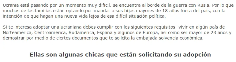 Adopta una ucraniana: para salvar mujeres de la guerra
