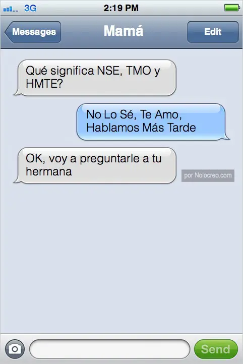 Conversaciones graciosas por WhatsApp y SMS.
