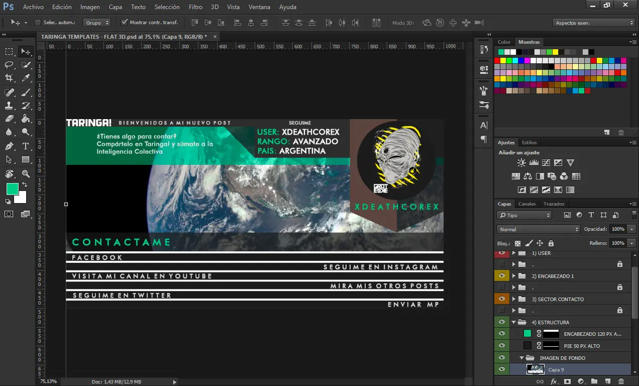 Una vez hice un concepto User Card para Taringa