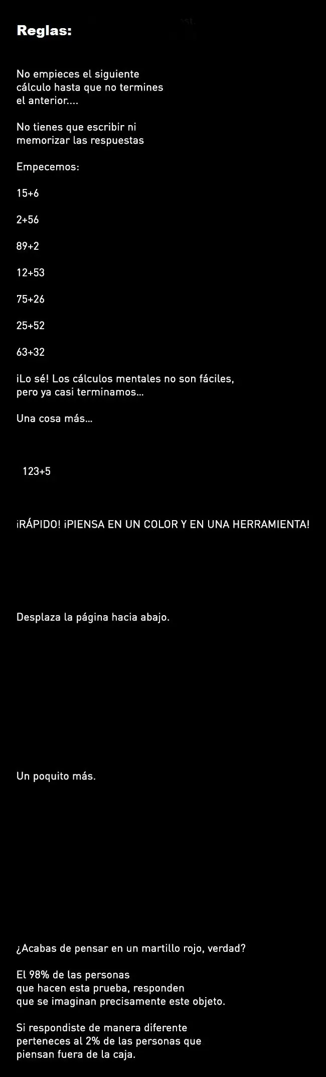 El 98% Del mundo No puede responder este Test