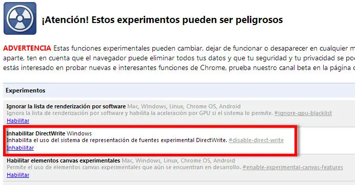 Chrome me cambió la tipografía