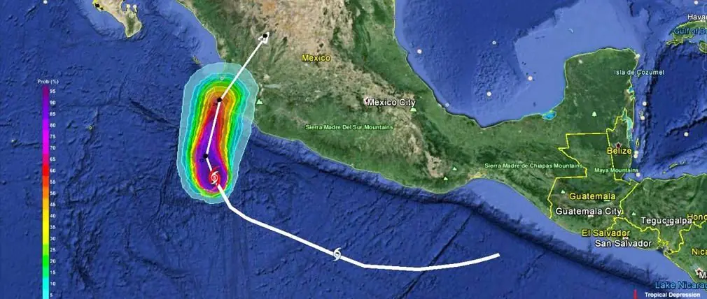 Huracán Pat, más fuerte de la historia,pasará por MEX en Hrs