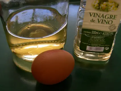 Huevo mas vinagre experimento